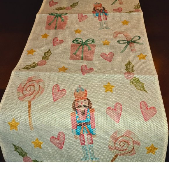 Nutcracker Table Runner Xmas Party Christmas Decor Holiday Decorative Cloth 72" - Picture 12 of 15